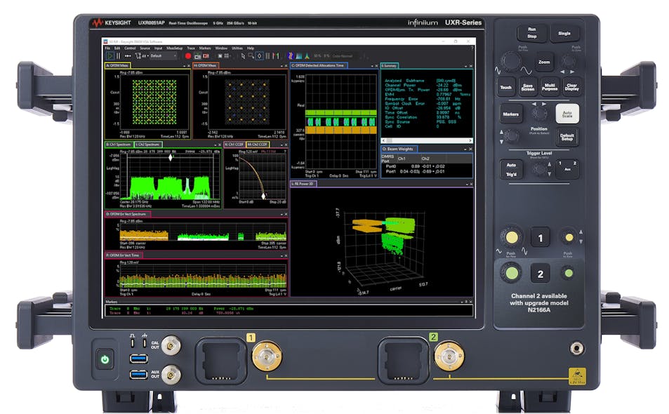 Keysight&rsquo;s UXR0051AP Infiniium UXR-Series Oscilloscope can easily and accurately analyze millimeter-wave 1x1 and 2x2 MIMO 5G NR communication links.
