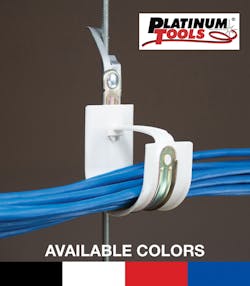 With a bend radius of more than 3.5 inches, Platinum Tools notes that its HPH J-Hooks meet and exceed the TIA&rsquo;s bend radius standards.