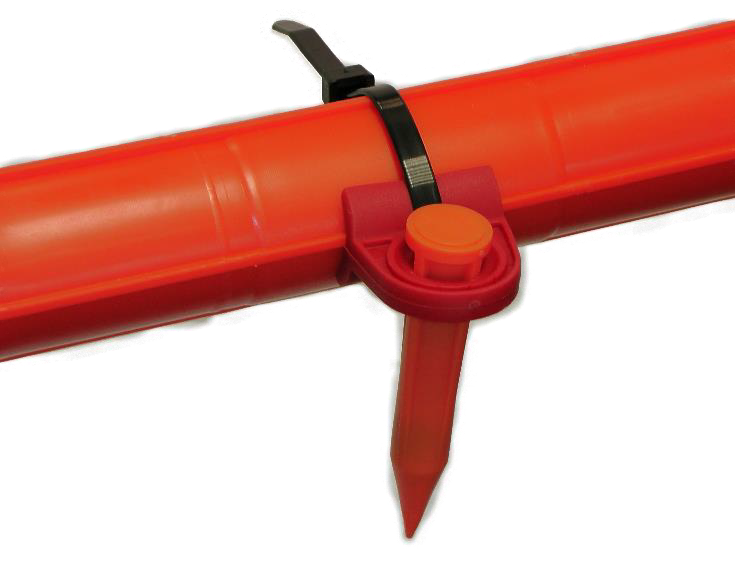 Unlike a larger ball-shaped marker, Tempo's Spike markers are ideal for marking plant such as telephone cables and fiber-optic ducts, as well as irrigation, water and gas lines run in shallow ducts and spaces outside the home.