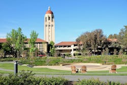 Stanford University's Hoover Tower. Completed in 1941 to celebrate the university's 50th anniversary, the 285-foot tower is a landmark for students, alumni and the local community. (Caption: https://visit.stanford.edu/plan/guides/hoover.html) Stanford University's Hoover Tower. Completed in 1941 to celebrate the university's 50th anniversary, the 285-foot tower is a landmark for students, alumni and the local community. (Caption: https://visit.stanford.edu/plan/guides/hoover.html)