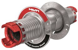 The Hilti CP 653 Firestop Speed Sleeve is designed to be integrated into a firestopping system to address the specific needs of specialized cabling environments. Its simple twist mechanism results in superior airflow control. The Hilti CP 653 Firestop Speed Sleeve is designed to be integrated into a firestopping system to address the specific needs of specialized cabling environments. Its simple twist mechanism results in superior airflow control.