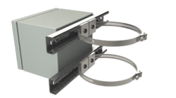 Kits are available to assemble either horizontally or vertically on steel enclosures, offering versatility in types of pole-mounted applications. Kits are available to assemble either horizontally or vertically on steel enclosures, offering versatility in types of pole-mounted applications.
