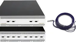 Keysight's Ixia AresONE 400GE test system with 1x400GE PAM4 to 4x100GE NRZ breakout cables.