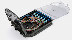 Shown here is a CCH pigtailed splice cassette, which enables fast field splicing and easy modular management of connectorization within the housing.