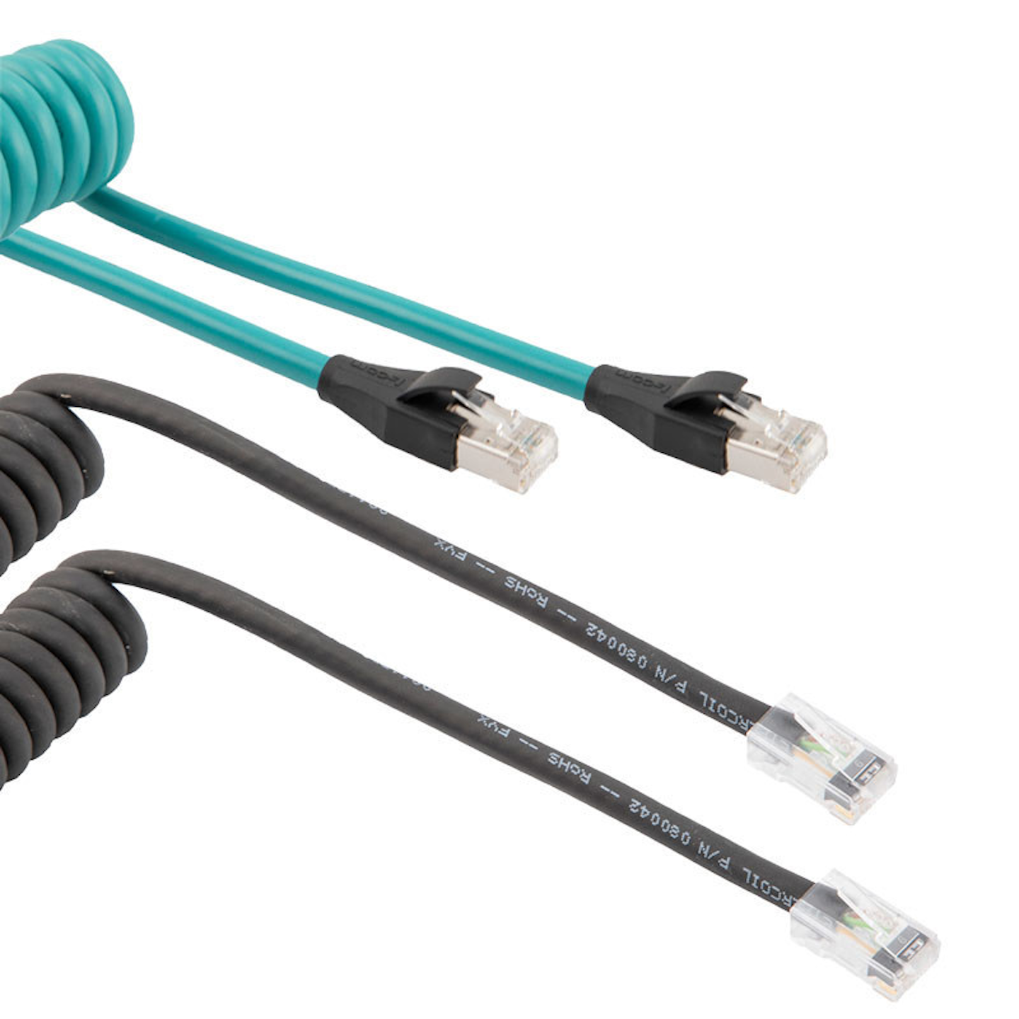 Coiled Cat 5e cable assemblies target Industrial Cabling
