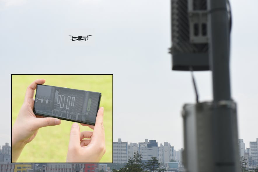 Samsung&rsquo;s new automated solution for measuring antenna configurations in 5G and 4G networks helps improve the efficiency and safety of site maintenance. The mobile device and camera-equipped drone seen here capture photos of installed antennas, and quickly provide results.