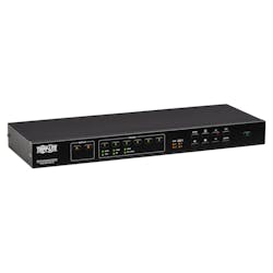 Tripp Lite’s 9x2 Multi-Format Presentation Matrix Switch is billed as a flexible, versatile means of consolidating control of analog and 4K digital video sources and viewing the same or different content on two displays. Tripp Lite’s 9x2 Multi-Format Presentation Matrix Switch is billed as a flexible, versatile means of consolidating control of analog and 4K digital video sources and viewing the same or different content on two displays.