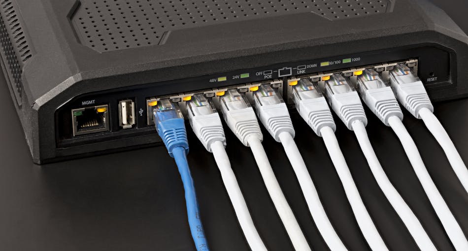 In an endspan Power over Ethernet setup, the network switch is the power sourcing equipment, delivering direct current to powered devices.
