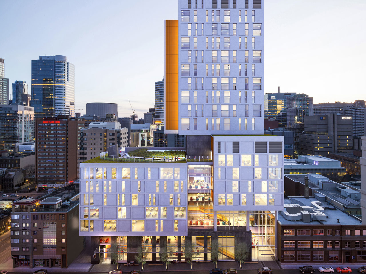 The Daphne Cockwell Complex is Ryerson University's newest building, with 18 floors of apartment-style residences. Ryerson deployed a passive optical LAN within the complex after enjoying success with the POL deployment in Pitman Hall.