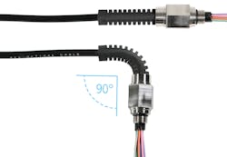 In addition to the 90&deg; bend, the connector&apos;s 5/8&rdquo;-24 UNEF fitting is IP68-rated for submersion in up to three meters of water for up to 72 hours, ensuring long-term reliability of below-grade fiber-optic installations.