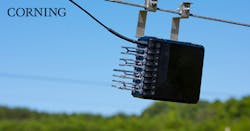 Corning's Evolv Hardened Connectivity Solutions can be mounted on strands, facades, and poles, allowing for maximum versatility in deployment. Corning's Evolv Hardened Connectivity Solutions can be mounted on strands, facades, and poles, allowing for maximum versatility in deployment.