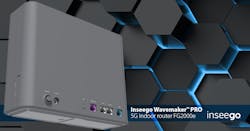 The Wavemaker PRO 5G indoor router FG2000e includes a 5 Gbps Ethernet port, additional LAN and WAN ports, a TS9 port for external antenna, and an RJ-11 port for optional Voice over LTE (VoLTE). The Wavemaker PRO 5G indoor router FG2000e includes a 5 Gbps Ethernet port, additional LAN and WAN ports, a TS9 port for external antenna, and an RJ-11 port for optional Voice over LTE (VoLTE).