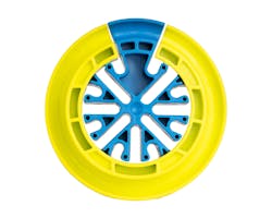 Made from a naturally slick nylon material, Zytel, which reduces friction and unnecessary wear on the cables being combed, the 15-slot Cable Comb's unique design allows individual cables to be loaded into the tool's blue inner hub at any point during use. Made from a naturally slick nylon material, Zytel, which reduces friction and unnecessary wear on the cables being combed, the 15-slot Cable Comb's unique design allows individual cables to be loaded into the tool's blue inner hub at any point during use.