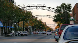 Short North district arches on High Street in Columbus, Ohio.