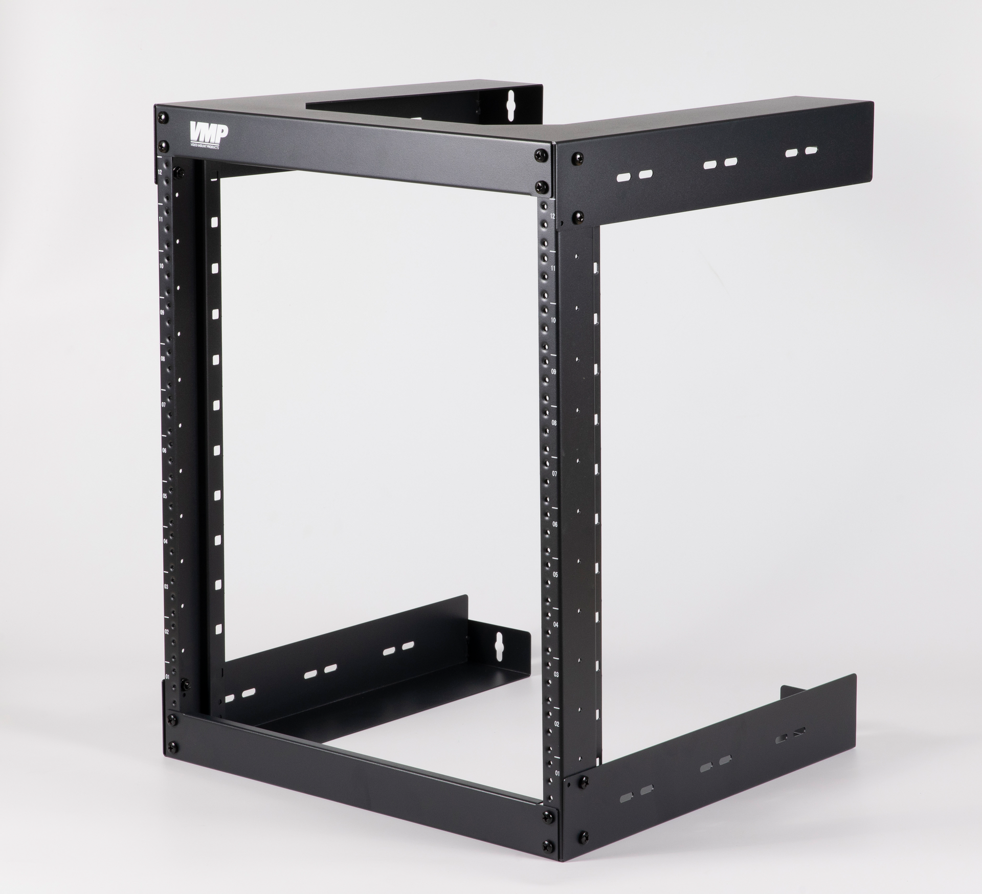 VMP's ERWR12 (12-rack space) wall-mount rack.