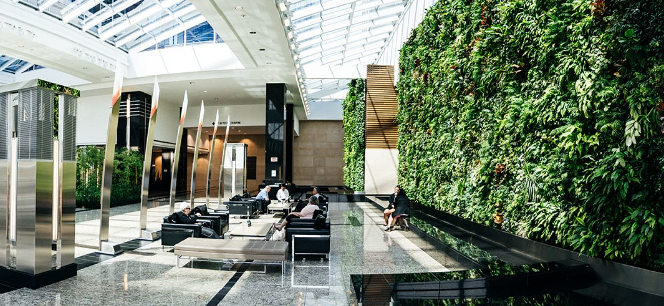 QuadReal Group manages this office building in Calgary, Alberta, Canada. QuadReal recently outfitted its Canadian office buildings with passive optical LANs to prepare them for an ultraconnected future.