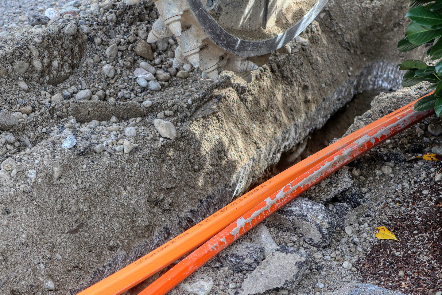 Underground fiber-optic cabling