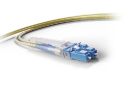 Sumitomo Electric Lightwave offers this high-density duplex LC splice-on connector with a push/pull tab, for use in high-density panels and cassettes.