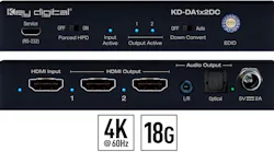 Key Digital's KD-DA1x2DC - 4K 18G HDMI Distribution Amplifier with Audio De-Embed, 4K to 1080p Down-Convert unit