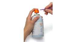 Engineered cleaning fluid dispenses in metered doses via a specialized dispenser cap.