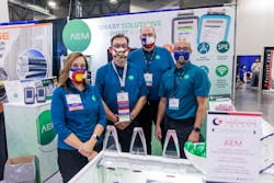 The team at AEM poses behind their three Cabling Innovators Awards at the BICSI Fall 2021 Conference and Exhibition. The team at AEM poses behind their three Cabling Innovators Awards at the BICSI Fall 2021 Conference and Exhibition.