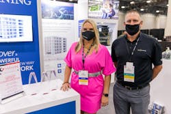 Representatives of Corning Optical Communications pose with the company&apos;s three Cabling Innovators Awards at the BICSI Fall 2021 Conference and Exhibition.
