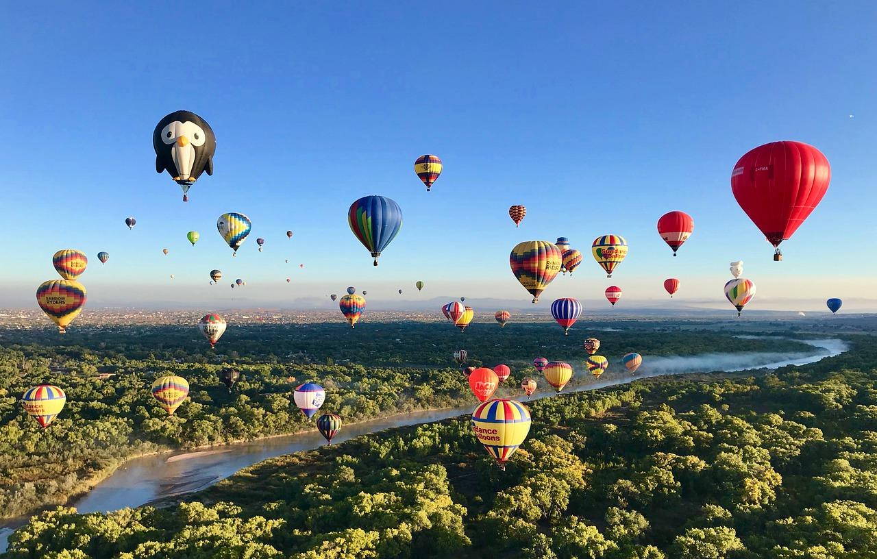 A photo from the Albuquerque Balloon Fiesta hot air balloon festival.