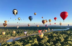 A photo from the Albuquerque Balloon Fiesta hot air balloon festival.