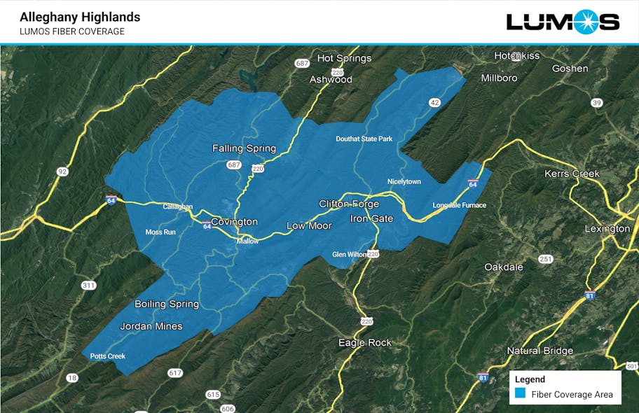Lumos fiber coverage for Alleghany Highlands, VA.
