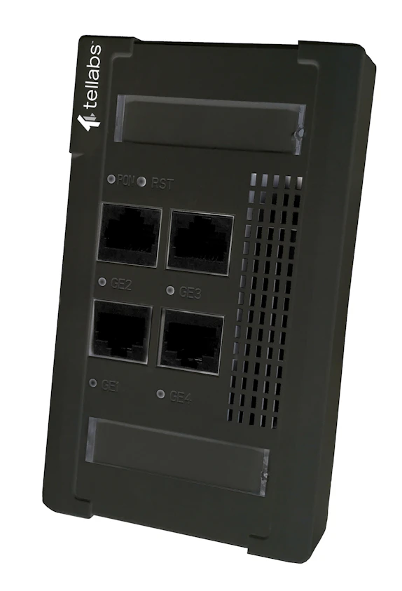 The Tellabs 140W Optical Network Terminals (ONTs) used in the Sustainability Pavilion can be easily integrated into furniture or mounted securely inside walls and ceilings, and the changeable faceplate design is ideal for blending into any décor. The Tellabs 140W Optical Network Terminals (ONTs) used in the Sustainability Pavilion can be easily integrated into furniture or mounted securely inside walls and ceilings, and the changeable faceplate design is ideal for blending into any décor.
