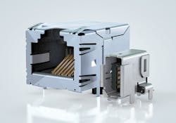 HARTING&rsquo;s ix Industrial connector for Ethernet offers Category 6A performance with a 70% smaller design than conventional RJ-45 connectors.