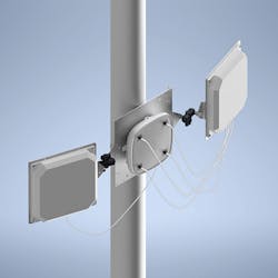 Universal mounting frame for WiFi APs and antennas are ideal for industrial and warehouse spaces.