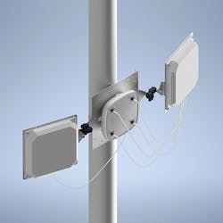 Universal mounting frame for WiFi APs and antennas are ideal for industrial and warehouse spaces. Universal mounting frame for WiFi APs and antennas are ideal for industrial and warehouse spaces.