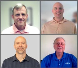 AFL's latest patent recipients pictured (top to bottom, left to right): Brett Villiger, Engineering Director, and Steven Kranz, Technical Sales Development Manager Mark Vogel, Development Program Manager, and Wink Courchaine, Product Development Engineer AFL's latest patent recipients pictured (top to bottom, left to right): Brett Villiger, Engineering Director, and Steven Kranz, Technical Sales Development Manager Mark Vogel, Development Program Manager, and Wink Courchaine, Product Development Engineer