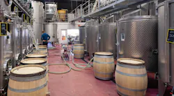 A factory wine cellar.