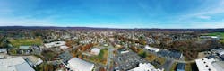 Aerial panorama of Westfield, Massachusetts.