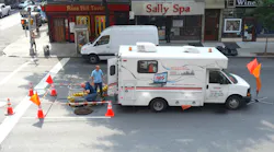 A Verizon Fios truck on Third Avenue, in Manhattan, NYC.