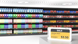 Example Application: Electronic Shelf Labels (ESLs) are a technological breakthrough for retail stores, enabling advancements in customer loyalty programs, remote pricing control, and on-demand updates. Now RF infrastructures used to provide screen updates can also provide the energy used to power the ESL. Example Application: Electronic Shelf Labels (ESLs) are a technological breakthrough for retail stores, enabling advancements in customer loyalty programs, remote pricing control, and on-demand updates. Now RF infrastructures used to provide screen updates can also provide the energy used to power the ESL.