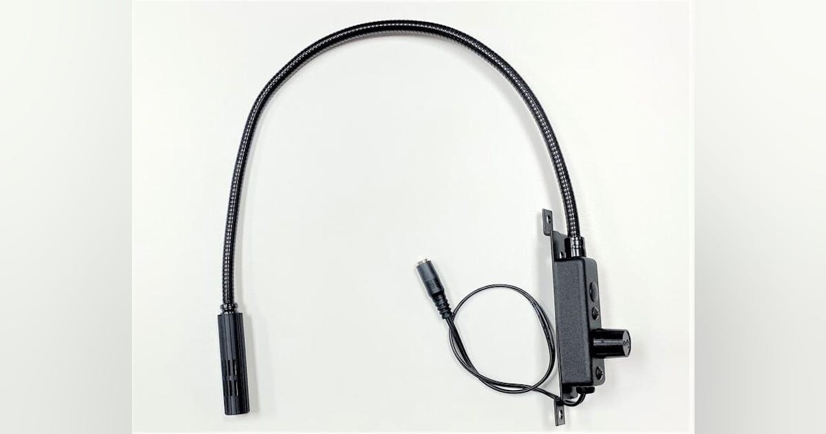 Rack rail mount LED gooseneck light illuminates tight cabinets ...