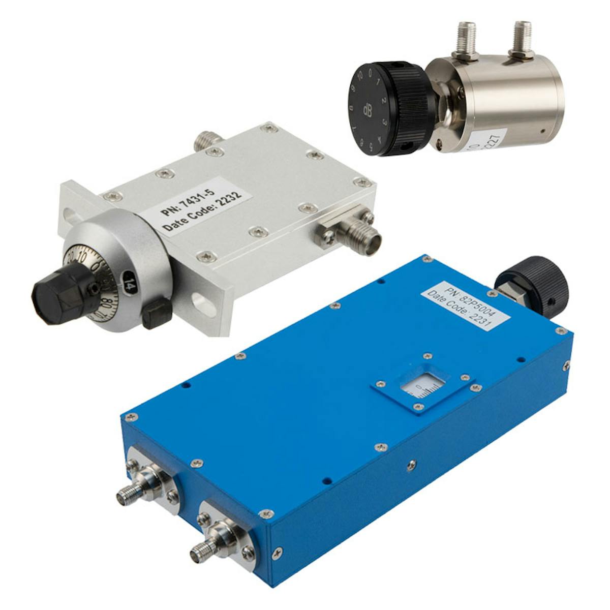 Variable phase shifters adjust transmission phases, attenuation levels