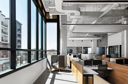 Southwire’s new space features an open ceiling concept with a range of PoE fixtures and occupancy, daylight, and passive infrared motion sensors. Southwire’s new space features an open ceiling concept with a range of PoE fixtures and occupancy, daylight, and passive infrared motion sensors.