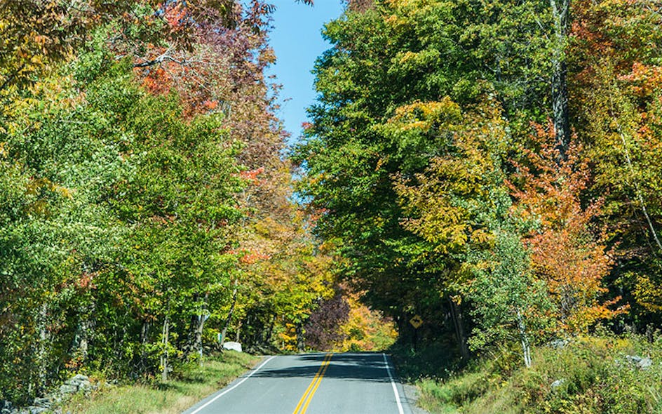 Rural Vermont roadway.