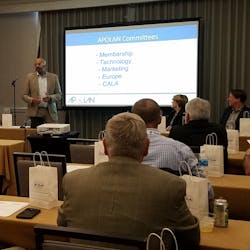 APOLAN holds its annual members’ meeting, shown here, at BICSI’s Winter Conference, where it also exhibits and provides a training master class. APOLAN holds its annual members’ meeting, shown here, at BICSI’s Winter Conference, where it also exhibits and provides a training master class.