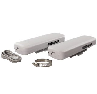 The AMY-5133-AC-PD kit from Antaira Technologies includes two bridges that will automatically locate their peer to create a secure, long-range wireless link.