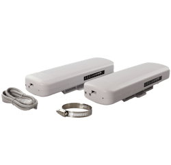 The AMY-5133-AC-PD kit from Antaira Technologies includes two bridges that will automatically locate their peer to create a secure, long-range wireless link. The AMY-5133-AC-PD kit from Antaira Technologies includes two bridges that will automatically locate their peer to create a secure, long-range wireless link.