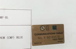 The potentially hazardous cable bears holographic labels with identifying numbers ranging from Y96199575 to Y96199616. The potentially hazardous cable bears holographic labels with identifying numbers ranging from Y96199575 to Y96199616.