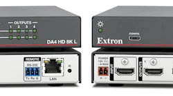 Extron's DA4 and DA6 HD 8K L amplifiers