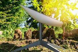 Starlink antenna in rural setting Starlink antenna in rural setting