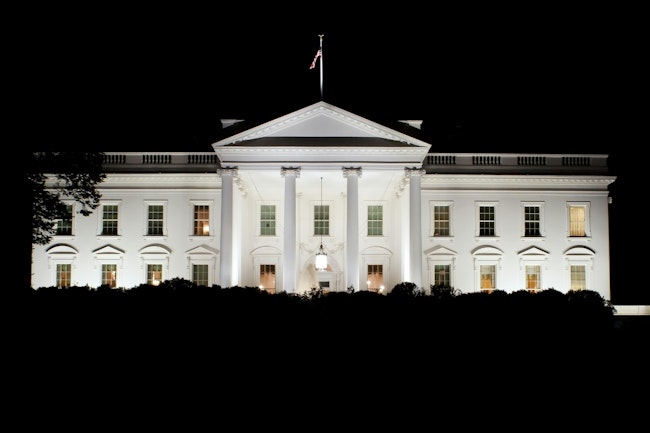 The White House at night