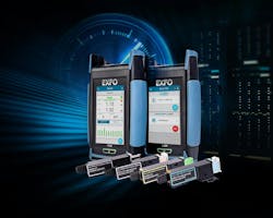 The PXM/LXM OLTS Pro from EXFO, shown here with multiple Click-Out adapters. The PXM/LXM OLTS Pro from EXFO, shown here with multiple Click-Out adapters.